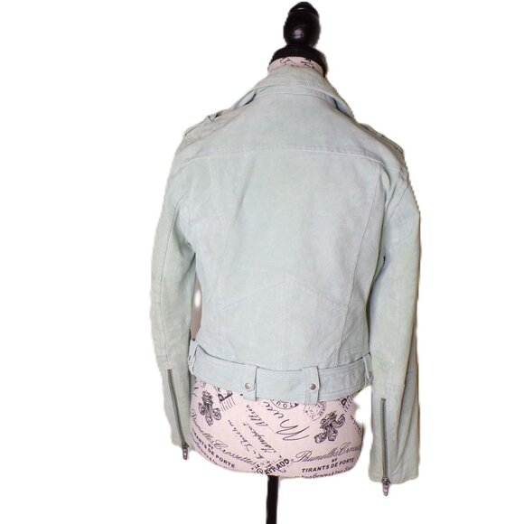 🆕BLANKNYC Suede Moto Jacket Basil (Mint) Medium - Picture 6 of 11